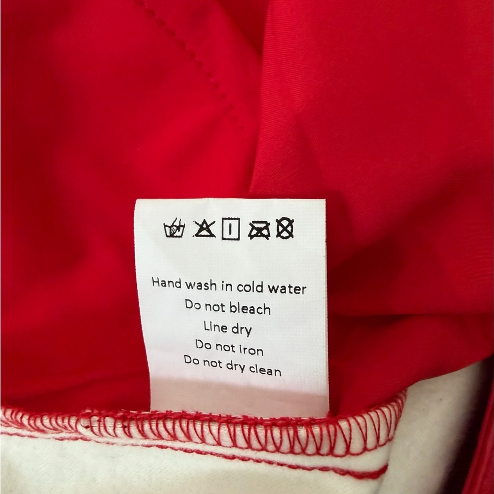 Women’s  Red Faux Leather Pants SZ M with Pockets - Picture 7 of 11